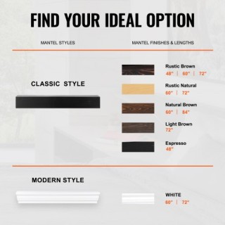 Ρουστίκ Ξύλινο Μαντελάκι Τζακιού VEVOR 48 Espresso FBJXBLJ48YCSEJ2... Ρουστίκ Ξύλινο Μαντελάκι Τζακιού VEVOR 48 Espresso FBJXBLJ48YCSEJ2...