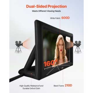 VEVOR 20ft Φουσκωτή Οθόνη 16:9 με Προτζέκτορα και Τσάντα Μεταφοράς ...