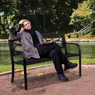 VEVOR  Μεταλλικό Παγκάκι 50, 550 lbs, με Πλάτη & Μπράτσα για Κήπο/Π...