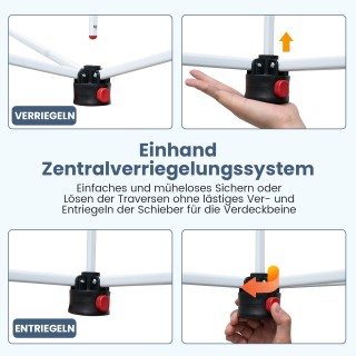 Costway  Αναδιπλούμενη Πέργκολα 3x3m - Αδιάβροχη, Σταθερή, UV Προστ...
