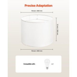 VEVOR Σετ 2 Καπέλων Λάμπας 16x16x12 εκ. με Harp (Λευκό) YZXDZ1612IN...