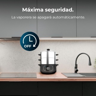 Ηλεκτρικός Ατμομάγειρας 1300W με 3 Δοχεία από Ανοξείδωτο Ατσάλι 10l...