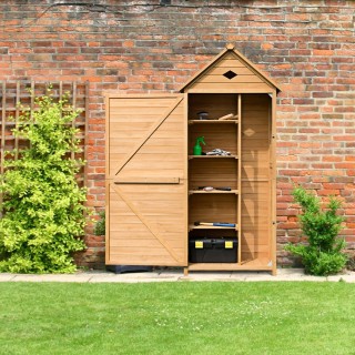 Ξύλινο Σπιτάκι Εργαλείων Κήπου με 5 Ράφια και Διπλή Πόρτα 70 x 36 x... Ξύλινο Σπιτάκι Εργαλείων Κήπου με 5 Ράφια και Διπλή Πόρτα 70 x 36 x...