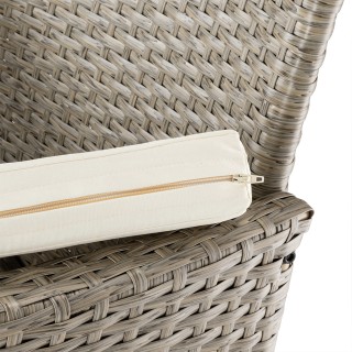 BAKAJI  Καναπές Πάγκος Κήπου Κρέμα από Πολυρατάν Παγκάκι Καναπεδάκι...