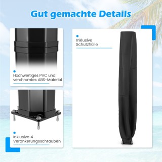 Costway  Ηλιακό ντους 60 λίτρων με προστατευτικό κάλυμμα έως 60°C μ...