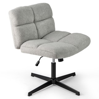 Costway Ρυθμιζόμενη Γκρι Καρέκλα Γραφείου χωρίς Μπράτσα με Λειτουργ...