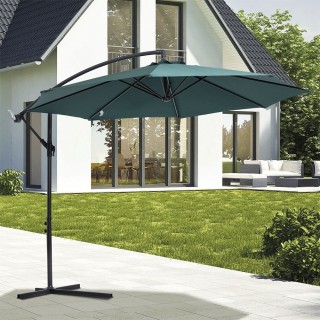 Galileo Πράσινη ομπρέλα-λάμπα κήπου 300 x υ 245 εκ. σε ανθρακοχάλυβ...