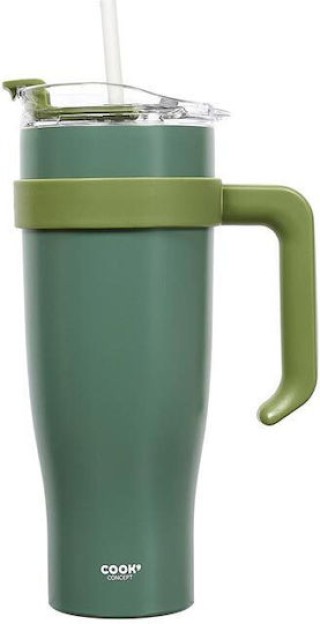 Κούπα Θερμός Ανοξείδωτο / Πλαστικό 1.2lt Πράσινο KA0437-Green Cook ...