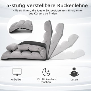 Πενταπλά Ρυθμιζόμενη Ξαπλώστρα με Πλάτη Αναδιπλούμενη Πολυθρόνα Χαλ...