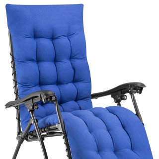 BAKAJI Πτυσσόμενη Καρέκλα Κήπου με Μαξιλάρι και Μεταλλικό Σκελετό Μ...
