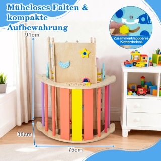 Costway Πολύχρωμο Σετ Αναρρίχησης 9 σε 1  Μοντεσσόρι με Τόξο Αναρρί...