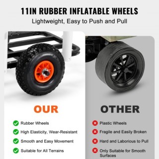 VEVOR Καρότσι Παραλίας για Ψάρεμα, 200 lbs, Μεγάλοι Τροχοί για Άμμο...