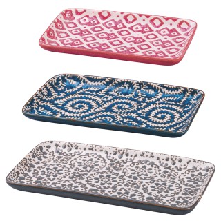 Villa DEste  Σετ 3 ορθογώνια δίσκοι μικρομεσαίου μεγέθους σε κεραμι...