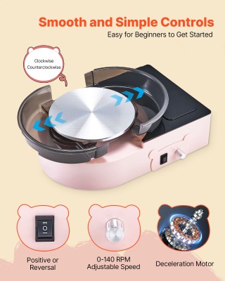 VEVOR Ηλεκτρικός Μίνι Τροχός Κεραμικής για Παιδιά και Ενήλικες - Ρο...