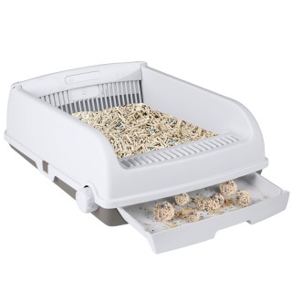 Costway Κουτί Άμμου για Γάτες με Ξεσκέπαστο Σχέδιο, Συρταρωτό Δίσκο...