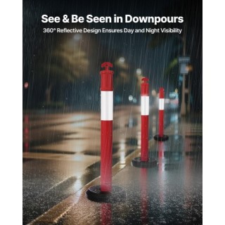 VEVOR Σετ 9 Διαχωριστικών Κολωνών Κυκλοφορίας 1140 mm με Γεμιζόμενη...