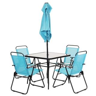 Shally Dogan Σετ Τραπεζαρίας 6 Τεμαχίων για Κήπο με Ομπρέλα και 4 ... Shally Dogan Σετ Τραπεζαρίας 6 Τεμαχίων για Κήπο με Ομπρέλα και 4 ...