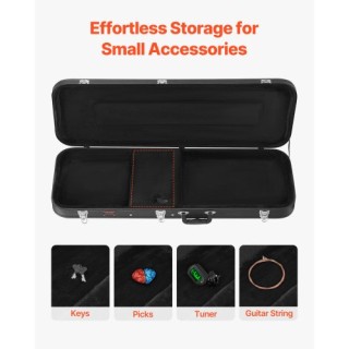 VEVOR Ηλεκτρική Κιθάρα Σκληρή Θήκη 43.11 ιντσών με Κλειδαριά και Κλ...