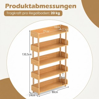 Costway Βιβλιοθήκη Δαπέδου με 5 Ανοιχτά Ράφια και Ξύλινο Σκελετό, 1... Costway Βιβλιοθήκη Δαπέδου με 5 Ανοιχτά Ράφια και Ξύλινο Σκελετό, 1...