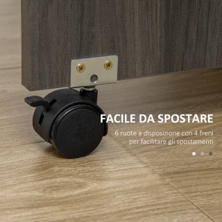 HOMCOM Πτυσσόμενο Τραπέζι με 2 Συρτάρια και Ντουλάπι, 6 Ροδάκια και... HOMCOM Πτυσσόμενο Τραπέζι με 2 Συρτάρια και Ντουλάπι, 6 Ροδάκια και...