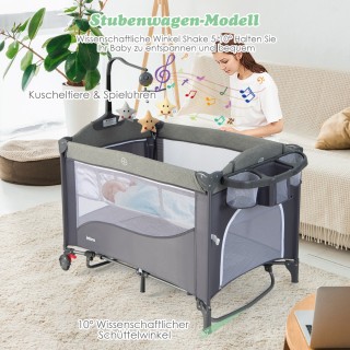 Costway Πολυλειτουργική Βρεφική Κούνια 5-σε-1 με Μπλε Αξεσουάρ BE10... Costway Πολυλειτουργική Βρεφική Κούνια 5-σε-1 με Μπλε Αξεσουάρ BE10...