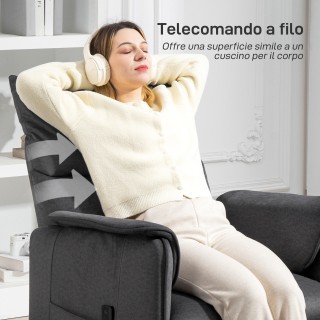 HOMCOM Ηλεκτρική Πολυθρόνα με Τηλεχειριστήριο, 80x83x104 εκ., Μαύρη...