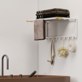 HOMCOM Αναδιπλούμενη Κρεμάστρα Τοίχου για Πετσέτες με 5 Ράβδους και... HOMCOM Αναδιπλούμενη Κρεμάστρα Τοίχου για Πετσέτες με 5 Ράβδους και...