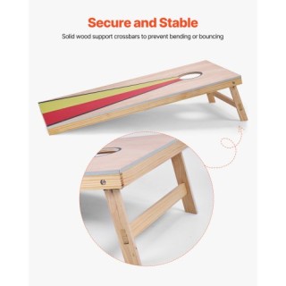 VEVOR Φορητό Σετ Κορνχόλ 4x2ft Ξύλινη Πλατφόρμα με 8 Σακουλάκια HWD...