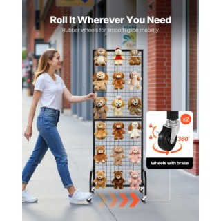 VEVOR Πλέγμα Επίτοιχης Οθόνης 600 x 1640 mm με Ρόδες και 10 Γάντζου...