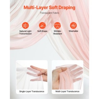 VEVOR Σετ Τεχνητών Λουλουδιών Γάμου Ροζ με 2 Λουλούδια & 2 Υφάσματα...