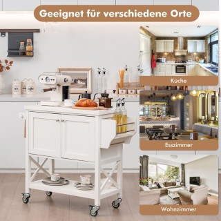 Costway Κινητό Καρότσι Κουζίνας με Άφθονο Αποθηκευτικό Χώρο και Πο... Costway Κινητό Καρότσι Κουζίνας με Άφθονο Αποθηκευτικό Χώρο και Πο...