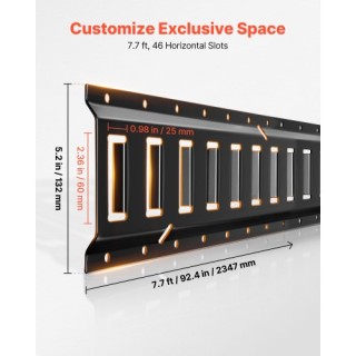 VEVOR Σετ 4 Ράγες Δεσίματος E-Track, 2.3μ, Φορτίο έως 909 κιλά, Κατ...