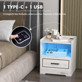 Costway Κομοδίνο με LED Φωτισμό και Έξυπνη Φόρτιση για Μοντέρνα Κρ... Costway Κομοδίνο με LED Φωτισμό και Έξυπνη Φόρτιση για Μοντέρνα Κρ...