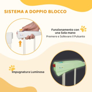 PawHut Πόρτα Ασφαλείας για Μικρούς και Μεσαίους Σκύλους με Διπλή Κλ...