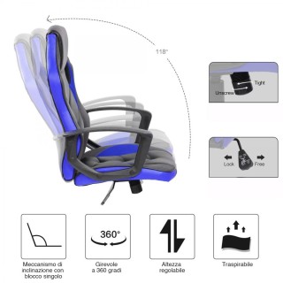BAKAJI Καρέκλα Πολυθρόνα Gaming Γραφείου Σπιτιού Ρυθμιζόμενη Περισ... BAKAJI Καρέκλα Πολυθρόνα Gaming Γραφείου Σπιτιού Ρυθμιζόμενη Περισ...
