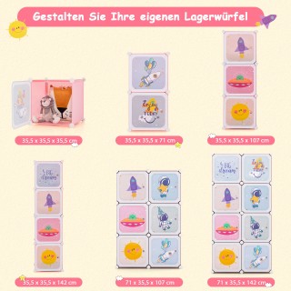 Costway Ροζ Παιδική Ντουλάπα με πόρτες – Σύστημα Ραφιών 8 Κύβων απ... Costway Ροζ Παιδική Ντουλάπα με πόρτες – Σύστημα Ραφιών 8 Κύβων απ...