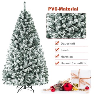 Costway Τεχνητό Χριστουγεννιάτικο Δέντρο 180cm με Χιόνι & Μεταλλική... Costway Τεχνητό Χριστουγεννιάτικο Δέντρο 180cm με Χιόνι & Μεταλλική...