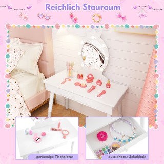 Costway Παιδικό Τραπέζι Μακιγιάζ με Φωτισμό 2 σε 1 με Αποσπώμενο Κ... Costway Παιδικό Τραπέζι Μακιγιάζ με Φωτισμό 2 σε 1 με Αποσπώμενο Κ...