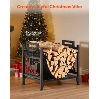 VEVOR Ράφι Καυσόξυλων Εσωτερικού Χώρου με Καμπύλη και Καμβά, 18kg, ...