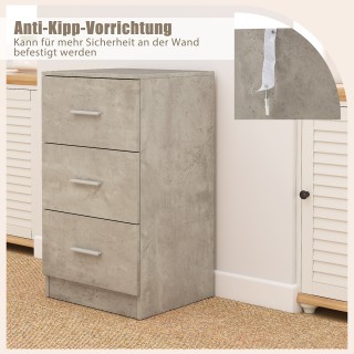 Costway Κομοδίνο με 3 Συρτάρια Υψηλής Γυαλάδας 37 x 34 x 66,5 εκ. σ... Costway Κομοδίνο με 3 Συρτάρια Υψηλής Γυαλάδας 37 x 34 x 66,5 εκ. σ...