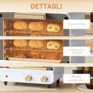 HOMCOM Ηλεκτρικός Φούρνος 12L με Χρονοδιακόπτη και Ρυθμιζόμενη Θερ... HOMCOM Ηλεκτρικός Φούρνος 12L με Χρονοδιακόπτη και Ρυθμιζόμενη Θερ...