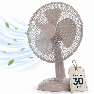 BAKAJI Επιτραπέζιος Ανεμιστήρας Διαμέτρου 30cm, Ισχύς 35W, Χρώμα Σα...