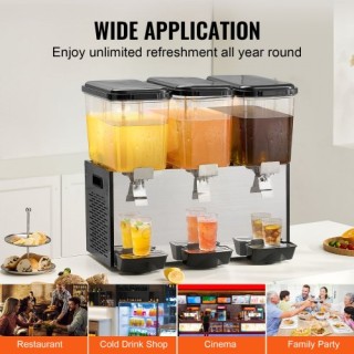 VEVOR Εμπορικός Διανομέας Ποτών 18L x 3 Δεξαμενές Κρύου Χυμού SYYL... VEVOR Εμπορικός Διανομέας Ποτών 18L x 3 Δεξαμενές Κρύου Χυμού SYYL...