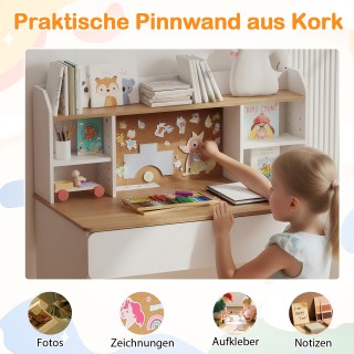 Costway Παιδικό Γραφείο από Ξύλο με Κορνίζα Φελλού, Θύρα Φόρτισης ... Costway Παιδικό Γραφείο από Ξύλο με Κορνίζα Φελλού, Θύρα Φόρτισης ...