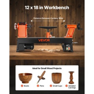 VEVOR Τορνός Ξύλου 1 HP 12x18 in με Μεταβλητή Ταχύτητα TSMGCC24K1HP...