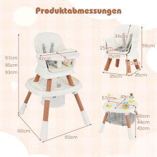 Costway Πολυλειτουργικό Παιδικό Καθισματάκι 16-σε-1 με Αποσπώμενο Δ...