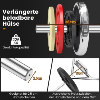 Costway Ολυμπιακή Εξάγωνη Μπάρα Ανύψωσης έως 226 kg SP37910