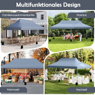 Costway Γκρι Πτυσσόμενο Σκηνικό Pop-up 300 x 600 cm με Τσάντα Μεταφ...