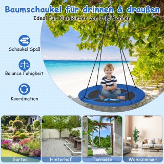 Costway  Παιδική Κούνια Δίσκου 102 εκ. με Ρυθμιζόμενα Σχοινιά και Α...