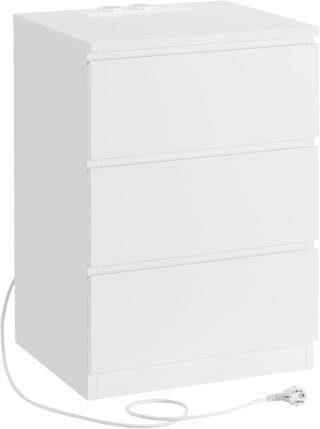 VASAGLE Κομοδίνο 40x35x59cm με Πρίζα και USB Θύρες σε Λευκό Χρώμα L... VASAGLE Κομοδίνο 40x35x59cm με Πρίζα και USB Θύρες σε Λευκό Χρώμα L...